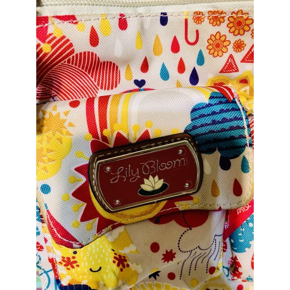 Lily Bloom Purse Great Condition Pink Yellow Blue Multi Zip Crossbody Shoulder - Picture 2 of 5